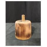 Wood butter press with 3 leaf clover