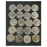 $10 in Kennedy half coins 2023, 1972, 2023, 1971,