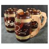 Vintage Siesta Ware Mugs (Set of 5): Amber Glass