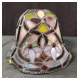 Vintage Tiffany-style stained glass bell-shaped
