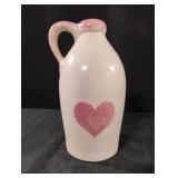 Vintage Pink Heart Spongeware Ceramic Creamer