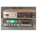 Vintage 8 track players. Powers on