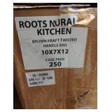 Brown Kraft Twisted Handle Bag 10 x 7 x 12. Open