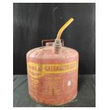 Vintage Eagle 5 Gallon Metal Gas Can. Contains