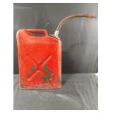 Vintage 5-gallon military-style metal jerry can