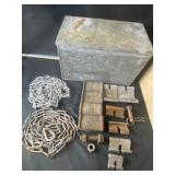 collection of vintage or industrial hardware