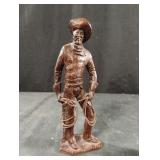 Vintage wood hand carved cowboy statue
