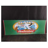 Budweiser double sided metal sign 34 x 12