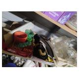 Shelf lot - glassware, home decor, kitchen goods