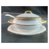 Small sugar bowl dish with gold trim