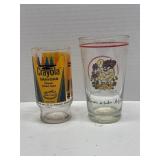 2 Vintage classic Crayola and Taz glasses