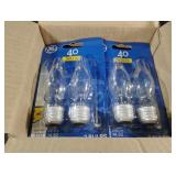 GE 40 Watts light bulbs. 6-2 pks