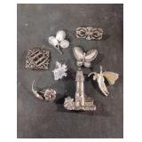 Silver colored pins