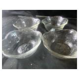 Glass bowls with flower design