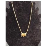 Vintage Gold-tone pig pendant necklace