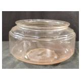 Vintage heavy glass squat fish bowl