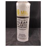 10 ft x 25 ft clear plastic sheeting