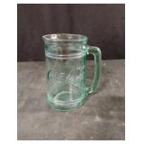 Vintage 16 oz green tint glass Coca-Cola stein