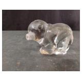 Glass polar bear figurine and a hand-blown glass