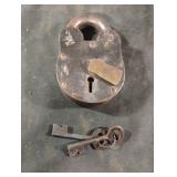 Vintage metal lock with keys
