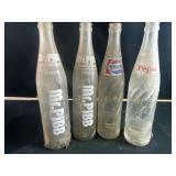 Pepsi and Mr pibb glass bottles