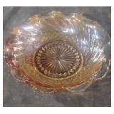 Vintage Marigold Carnival Glass Bowl Diamond