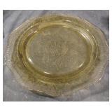 Vintage yellow depression glass plate
