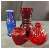 Colored glass vases