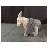 Stone hand carved donkey figurine