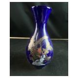Blue vase with Chinese design