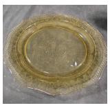 Vintage yellow depression glass plate