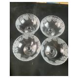 Etched Glass Sherbet bowls