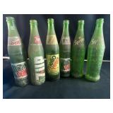 Glass soda bottles - green