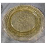 Vintage yellow depression glass plate