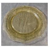 Vintage yellow depression glass plate
