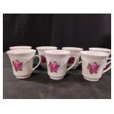 Vintage ceramic rose tea cups. 7 total