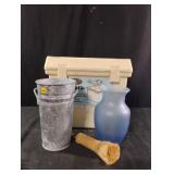 File box, Tennessee flags, brush and vases