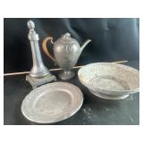 Pewter and metal decor