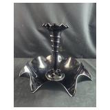 Black Glass Epergne - 3 pieces