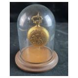 "Hunting Dogs" Pocket watch in Glass Dome Display