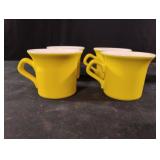 Vintage set of 4 Sunshine Yellow mugs made in USA