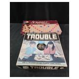 Vintage scrabble and trouble game