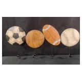 Sport Balls Metal Wall Decor with Hooks