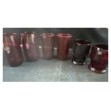 Ruby red glass cups