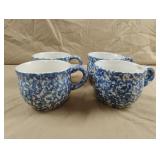 Vintage Blue Sponge mugs by Workshop Gerald Henn.