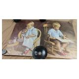 Vintage Art Prints GARY and GRETCHEN Wood Framed