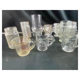 Glass cups and jars