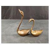 Vintage brass swans