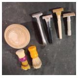 Vintage razors, brushes and a shaving cream box