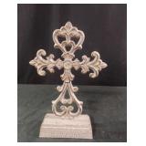 decorative tabletop cast iron standing cross with